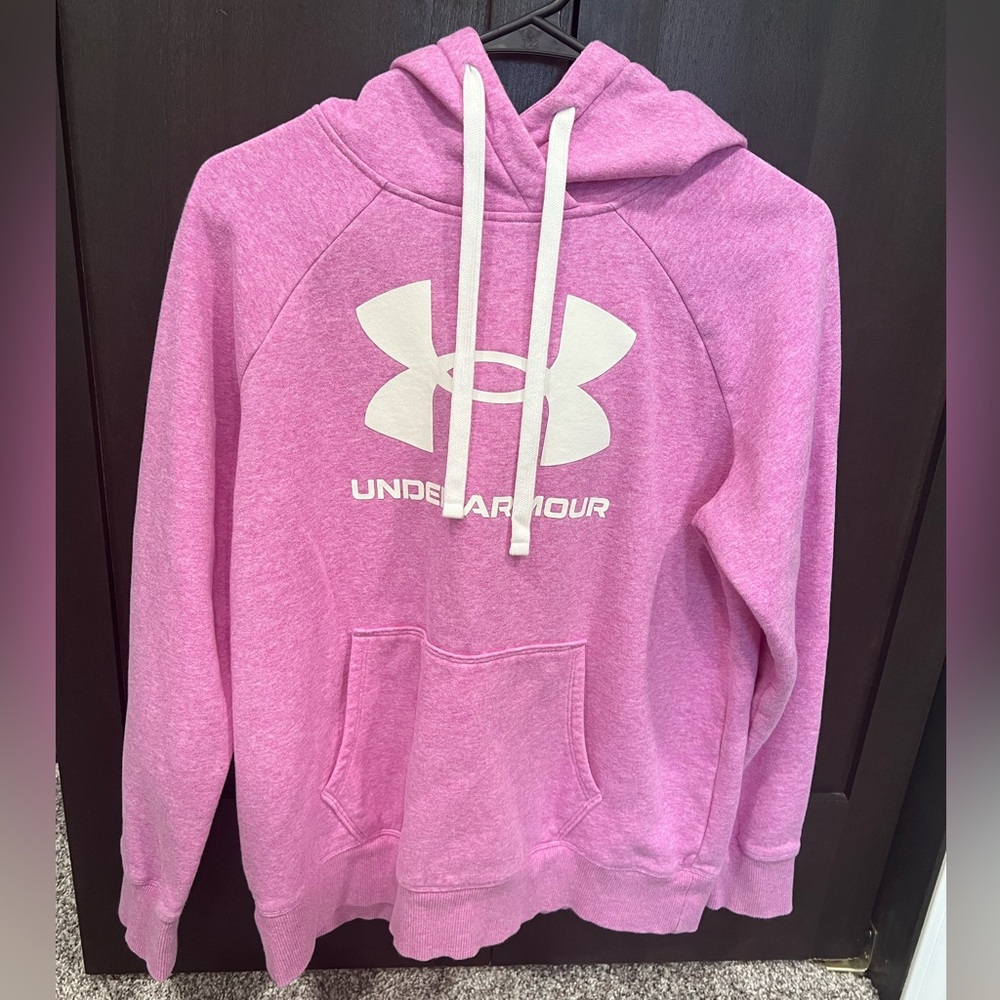 Under Armour Fuchsia Hoodie with White Logo